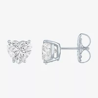 Si1-Si2/E-F 3 CT. T.W. Lab Grown White Diamond 14K White Gold 8.1mm Heart Stud Earrings