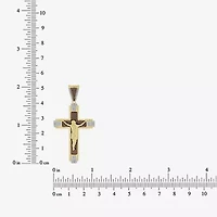 "Crucifix" Mens 1/2 CT. T.W. Natural Champagne Diamond 10K Gold Cross Pendant