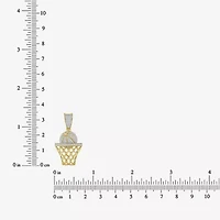 Basketball Mens 1/5 CT. Natural White Diamond 10K Gold Pendant