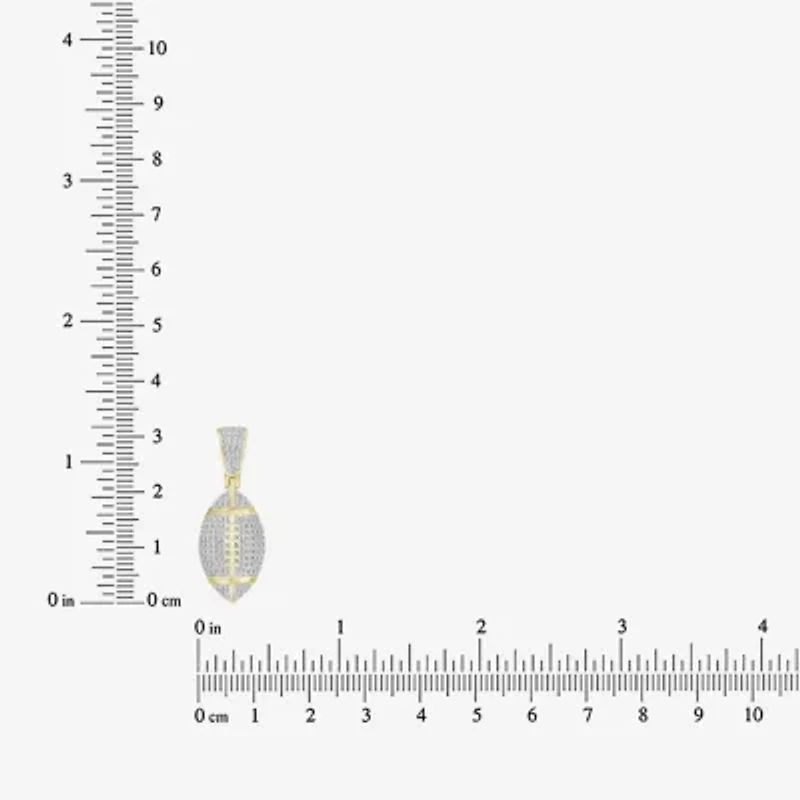 Football Mens 1/4 CT. T.W. Natural White Diamond 10K Gold Pendant