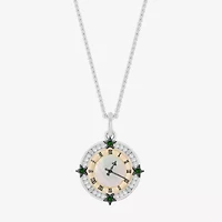 Enchanted Disney Fine Jewelry Tinkerbell Womens 1/10 CT. T.W. Genuine White Mother Of Pearl 14K Two Tone Gold Over Silver Round 18 Inch Pendant Necklace