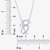 Diamond Accent (G-H Womens Diamond Accent Lab Grown White Diamond Accent Sterling Silver 16 Inch Pendant Necklace