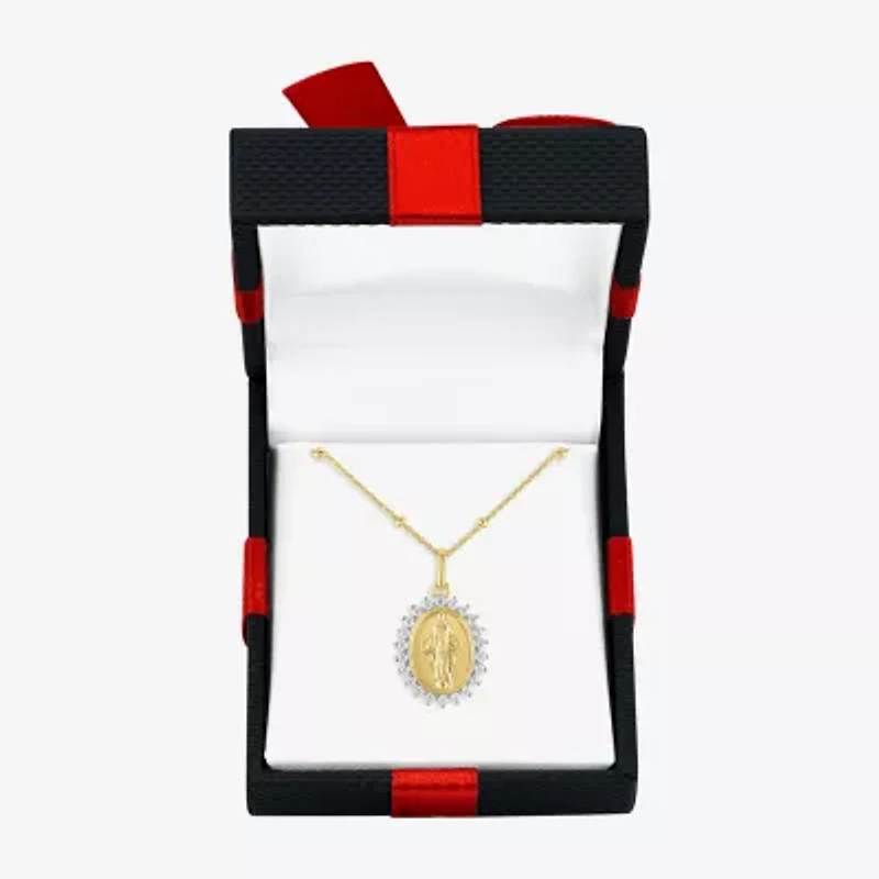 Miraculous(G-H, Si2-I1) Womens 1/4 CT. T.W. Lab Grown White Diamond 14K Gold Over Silver Round 18 Inch Pendant Necklace