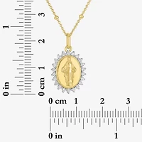 Miraculous(G-H, Si2-I1) Womens 1/4 CT. T.W. Lab Grown White Diamond 14K Gold Over Silver Round 18 Inch Pendant Necklace