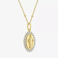 Miraculous(G-H, Si2-I1) Womens 1/4 CT. T.W. Lab Grown White Diamond 14K Gold Over Silver Round 18 Inch Pendant Necklace