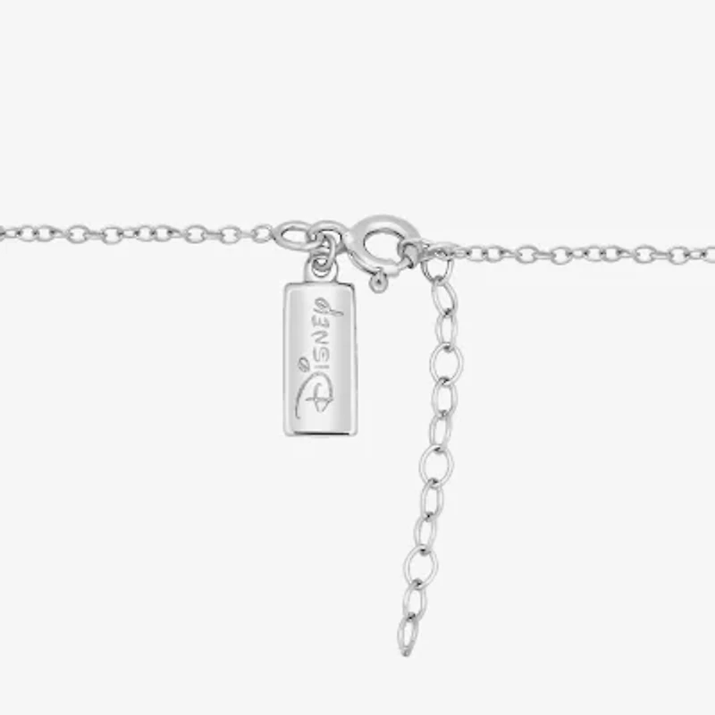 Enchanted Disney Fine Jewelry (F,Si1) Womens 1/4 CT. Lab Grown White Diamond Sterling Silver Keys 18 Inch Pendant Necklace