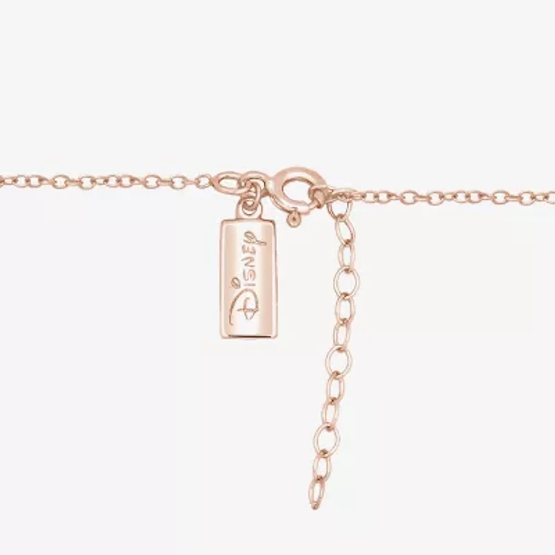 Enchanted Disney Fine Jewelry Rose (I, I2) Womens 5/8 CT. T.W. Lab Grown White Diamond 14K Rose Gold Over Silver Flower 18 Inch Pendant Necklace