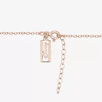 Enchanted Disney Fine Jewelry Rose (I, I2) Womens 5/8 CT. T.W. Lab Grown White Diamond 14K Rose Gold Over Silver Flower 18 Inch Pendant Necklace