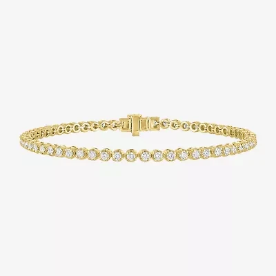 (G-H / Si2-I1) Womens 2 CT. T.W. Lab Grown White Diamond Sterling Silver 7.25 Inch Tennis Bracelet