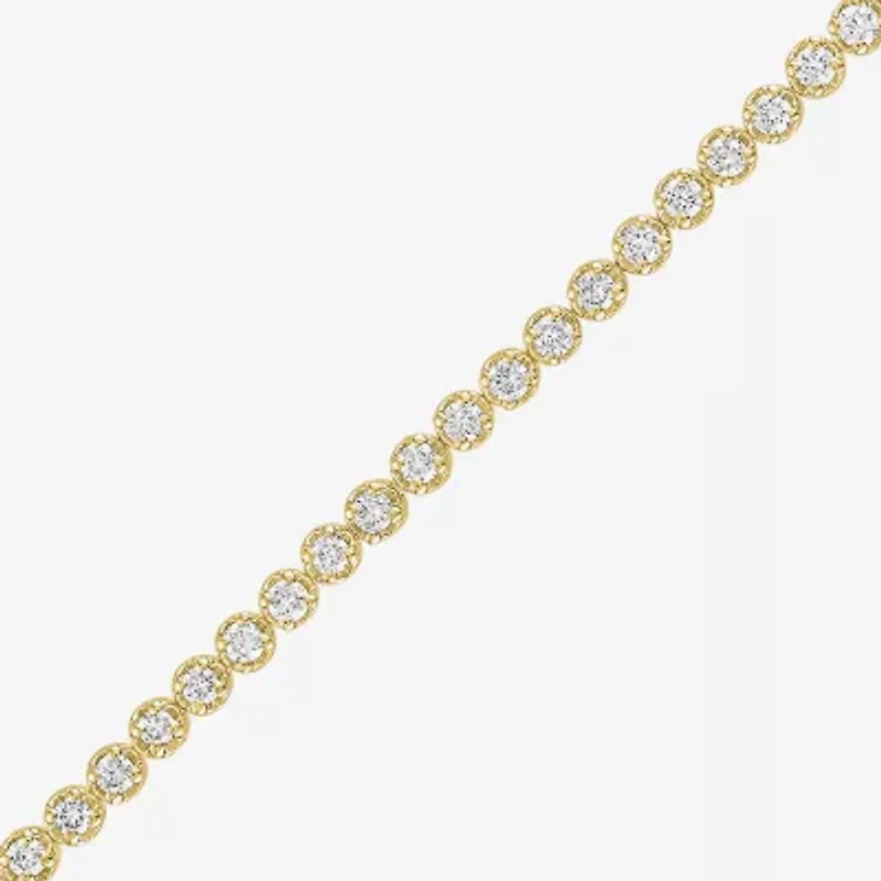 (G-H / Si2-I1) Womens 2 CT. T.W. Lab Grown White Diamond Sterling Silver 7.25 Inch Tennis Bracelet