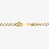 (G-H / Si2-I1) Womens 3 CT. T.W. Lab Grown White Diamond 14K Gold Over Silver 7.25 Inch Tennis Bracelet