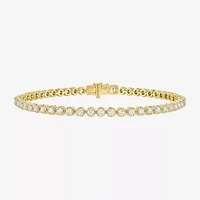 (G-H / Si2-I1) Womens 3 CT. T.W. Lab Grown White Diamond 14K Gold Over Silver 7.25 Inch Tennis Bracelet
