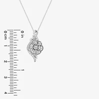 Enchanted Disney Fine Jewelry Cinderella, (I/I2) Womens 1/5 CT. Lab Grown White Diamond Sterling Silver 18 Inch Pendant Necklace