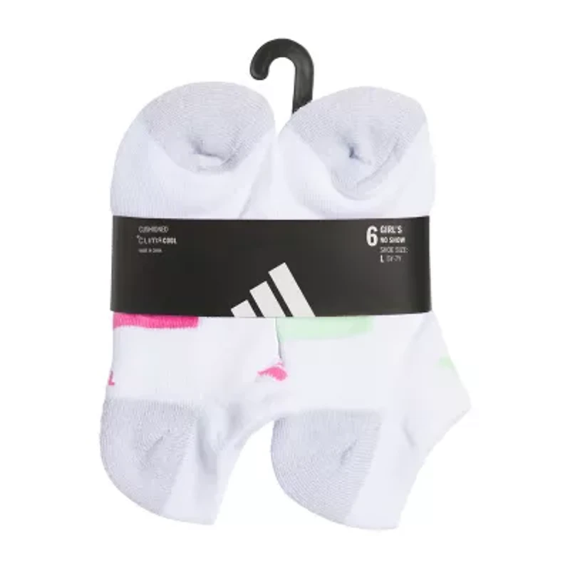 adidas Little & Big Kid Girls 6 Pair No Show Socks