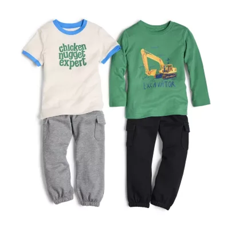 Okie Dokie Cargo Toddler & Little Boys Cuffed Regular Fit French Terry Jogger Pant