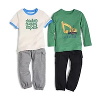 Okie Dokie Cargo Toddler & Little Boys Cuffed Regular Fit French Terry Jogger Pant