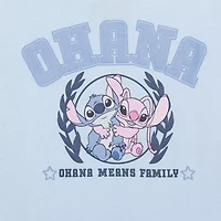 Little & Big Kid Girls Crew Neck Short Sleeve Regular Fit Lilo Stitch Graphic T-Shirt