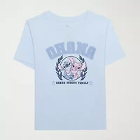 Little & Big Kid Girls Crew Neck Short Sleeve Regular Fit Lilo Stitch Graphic T-Shirt