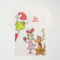 Little & Big Kid Girls Crew Neck Short Sleeve Regular Fit Grinch Graphic T-Shirt