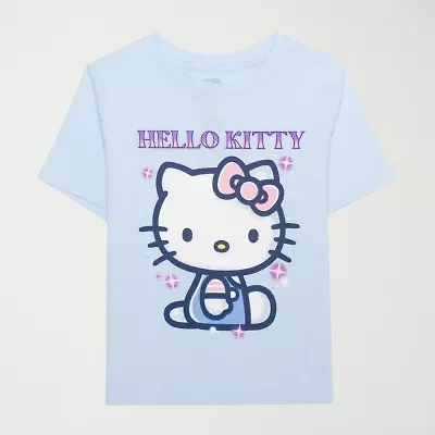 Little & Big Kid Girls Crew Neck Short Sleeve Regular Fit Hello Kitty Graphic T-Shirt