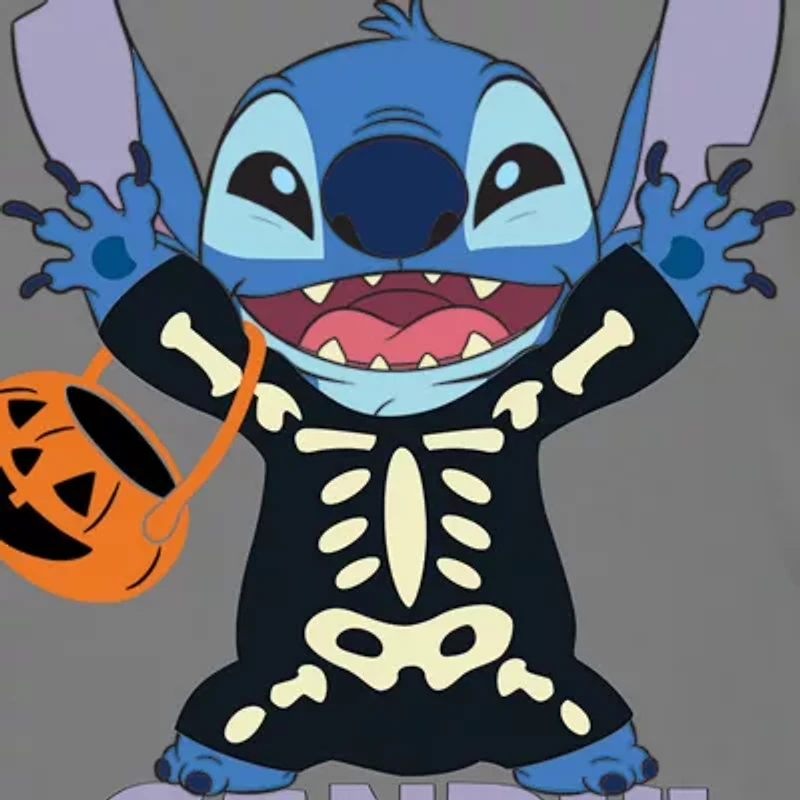 Disney Collection Little & Big Kid Boys Crew Neck Short Sleeve Regular Fit Lilo Stitch Graphic T-Shirt