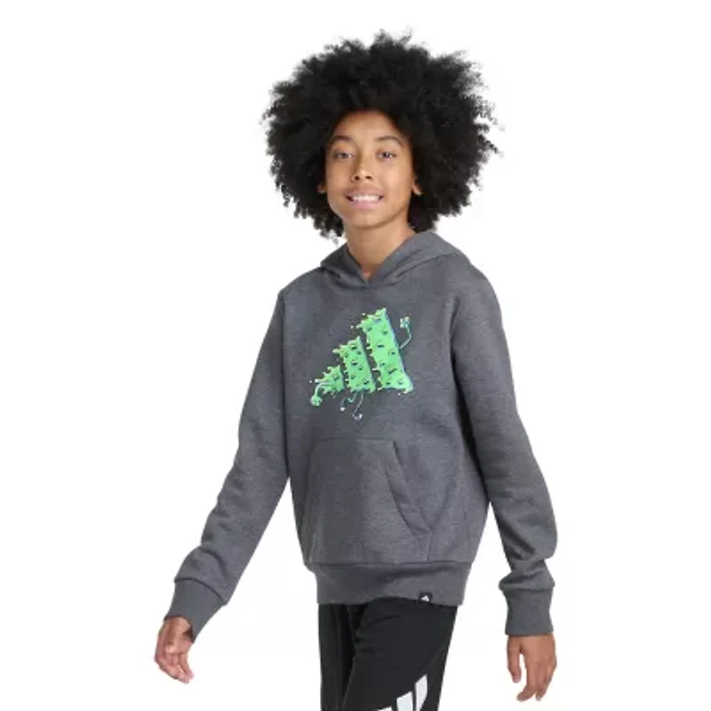 adidas Big Kid Boys Long Sleeve Fleece Active Hoodie