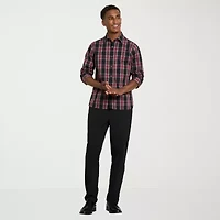 Van Heusen Everyday Defense Stain Shield Mens Long Sleeve Slim Fit Button-Down Shirt