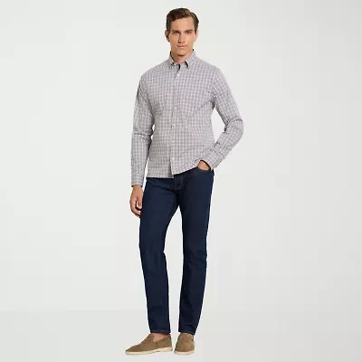 Van Heusen Everyday Defense Mens Long Sleeve Slim Fit Button-Down Shirt