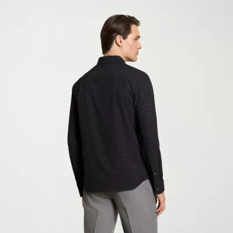 Van Heusen All Way Stretch Performance Mens Long Sleeve Slim Fit Button-Down Shirt