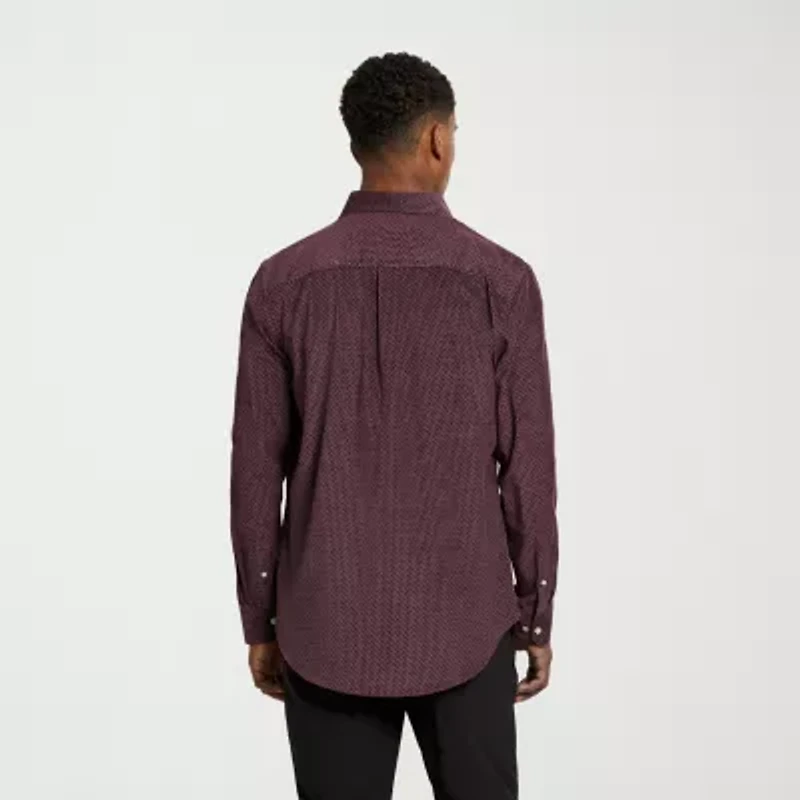 Van Heusen Weekend Mens Long Sleeve Regular Fit Wrinkle Free Button-Down Shirt