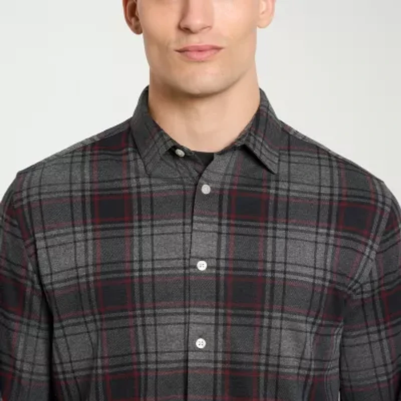 Van Heusen Performance Mens Long Sleeve Slim Fit Button-Down Shirt
