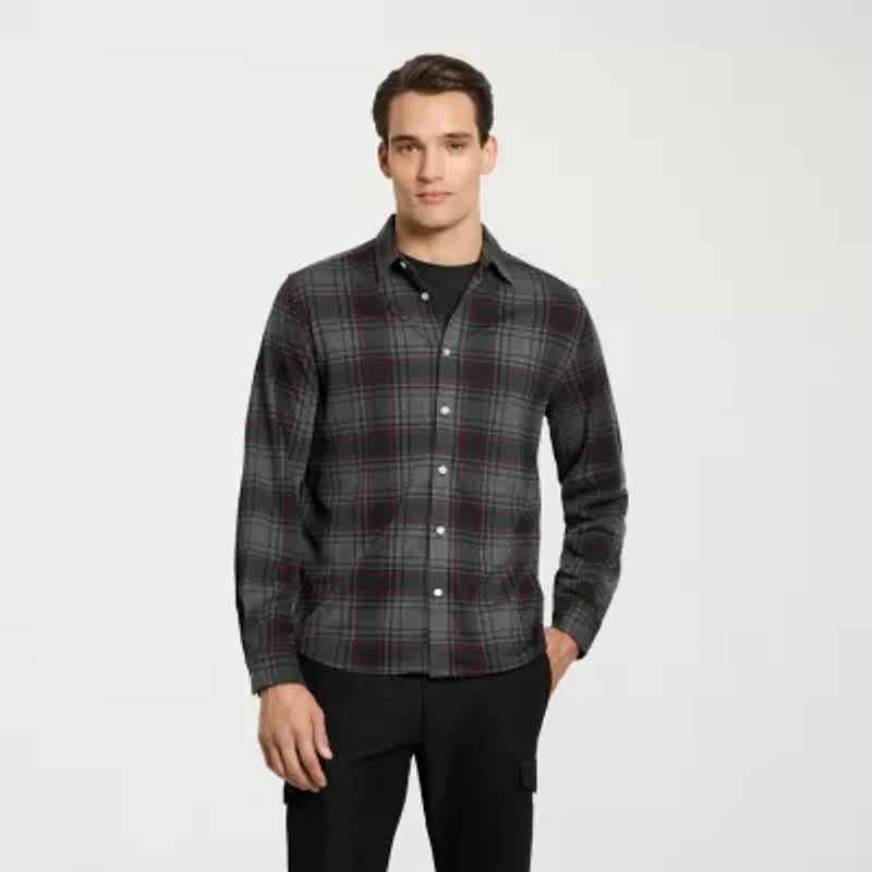 Van Heusen Performance Mens Long Sleeve Slim Fit Button-Down Shirt