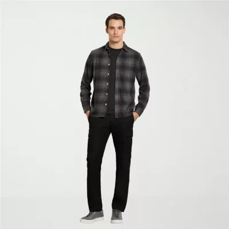 Van Heusen Performance Mens Long Sleeve Slim Fit Button-Down Shirt