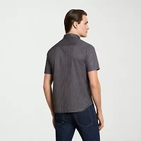 Van Heusen Performance Mens Short Sleeve Slim Fit Button-Down Shirt