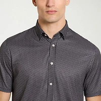 Van Heusen Performance Mens Short Sleeve Slim Fit Button-Down Shirt