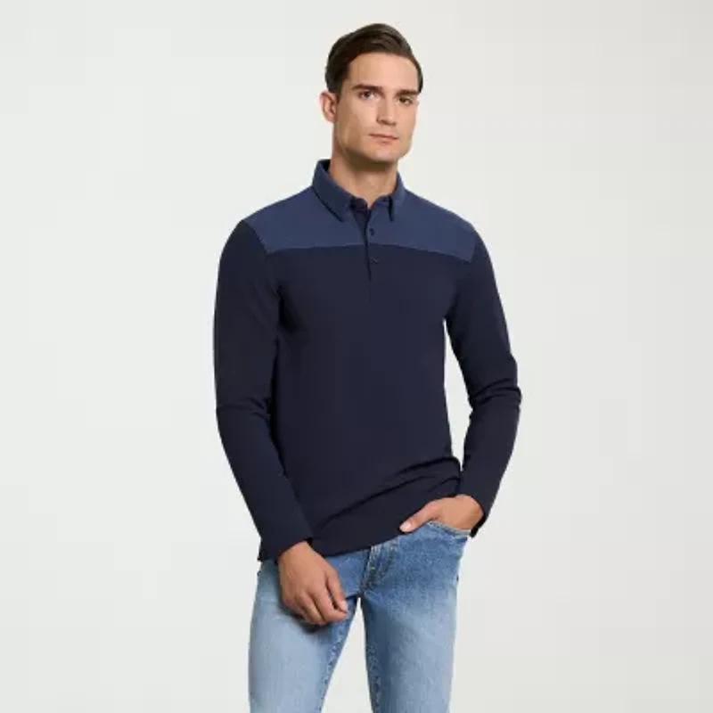 Van Heusen Essential Mens Regular Fit Long Sleeve Polo Shirt