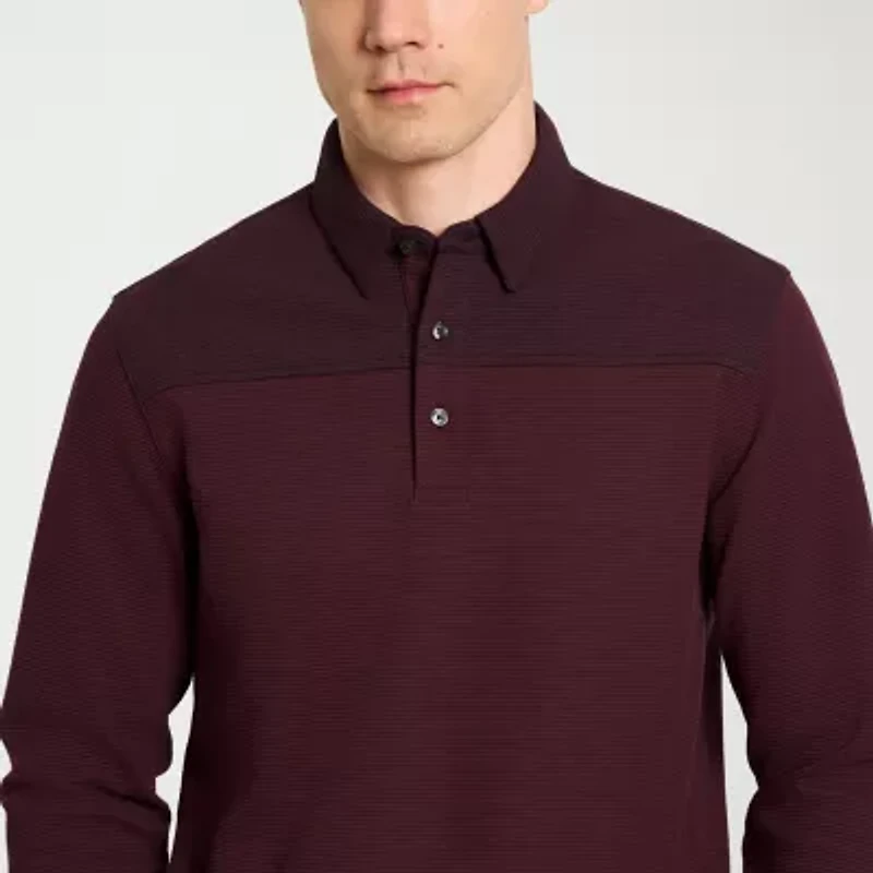 Van Heusen Essential Mens Regular Fit Long Sleeve Polo Shirt