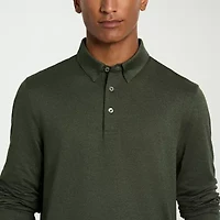Van Heusen Performance Mens Regular Fit Long Sleeve Polo Shirt