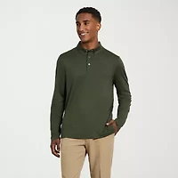Van Heusen Performance Mens Regular Fit Long Sleeve Polo Shirt
