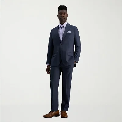 Haggar JMH Tailored Windowpane Mens Classic Fit Flat Front Suit Pant