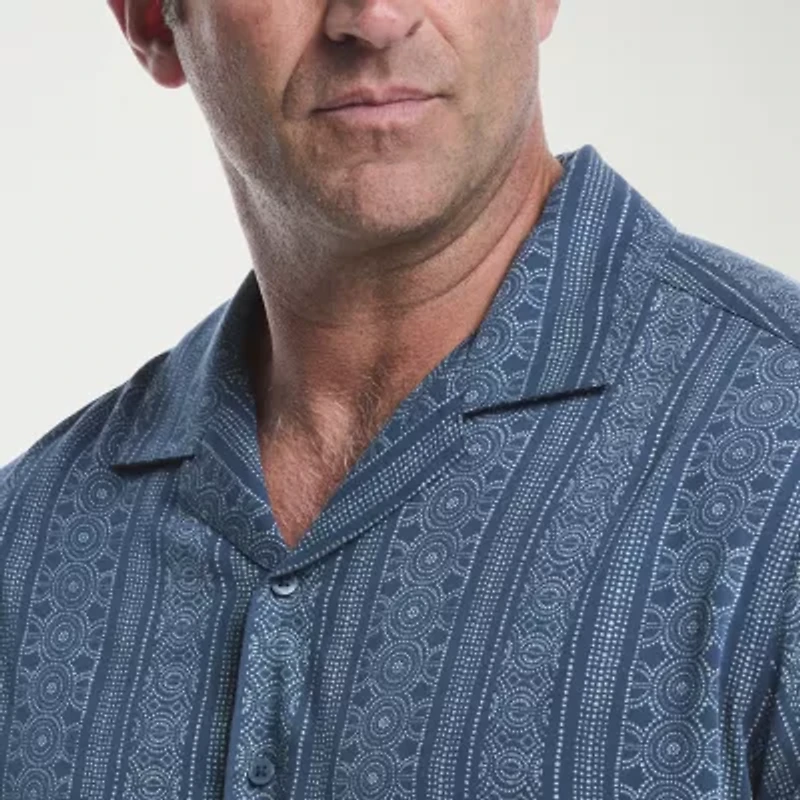 Cubavera Mens Short Sleeve Regular Fit Big and Tall Button-Down Shirt