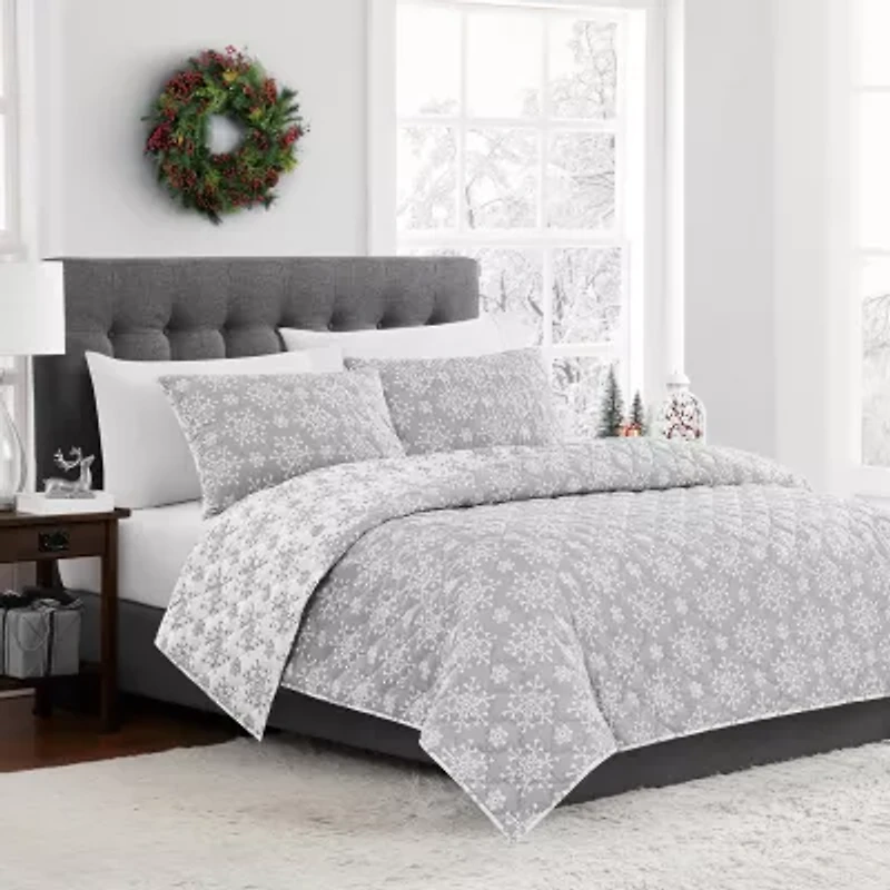 Brooklyn Loom Let It Snow 3-pc. Reversible Quilt Set