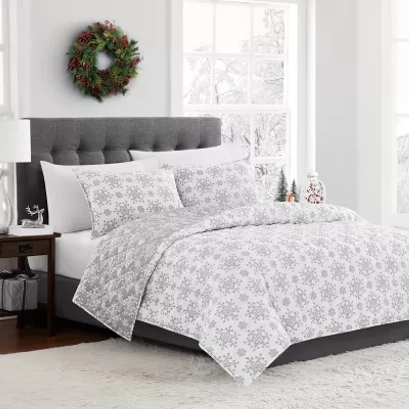 Brooklyn Loom Let It Snow 3-pc. Reversible Quilt Set