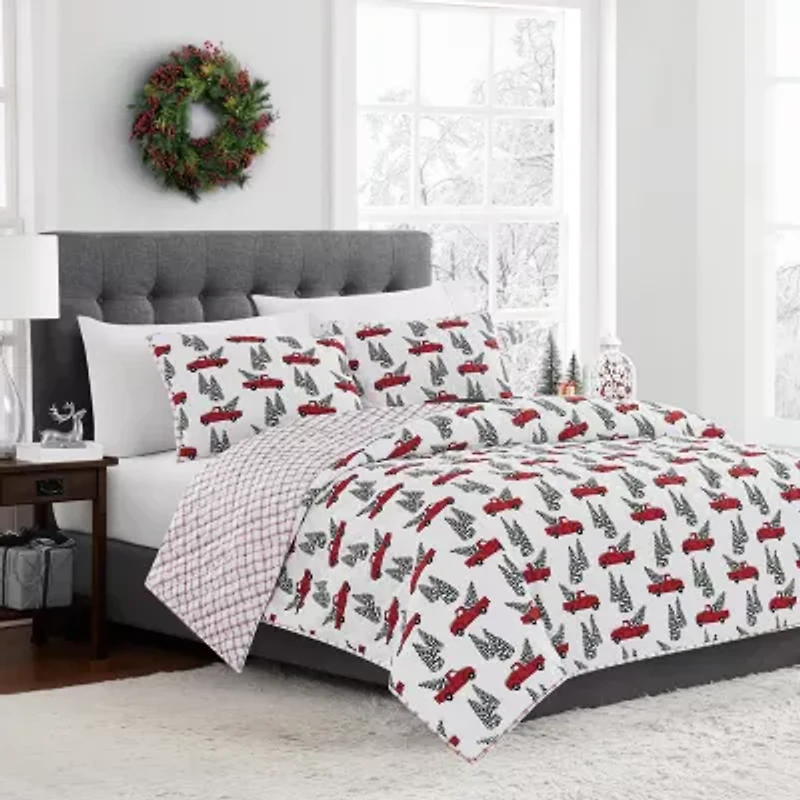 Brooklyn Loom Winter Truck 3-pc. Reversible Quilt Set
