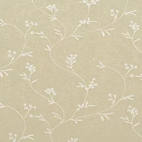 No 918 Bridget Embroidered Leaf Semi-Sheer Rod Pocket Single Tie-Up Shade