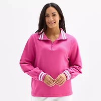 St. John's Bay Womens Mock Neck Long Sleeve Sweatshirt
