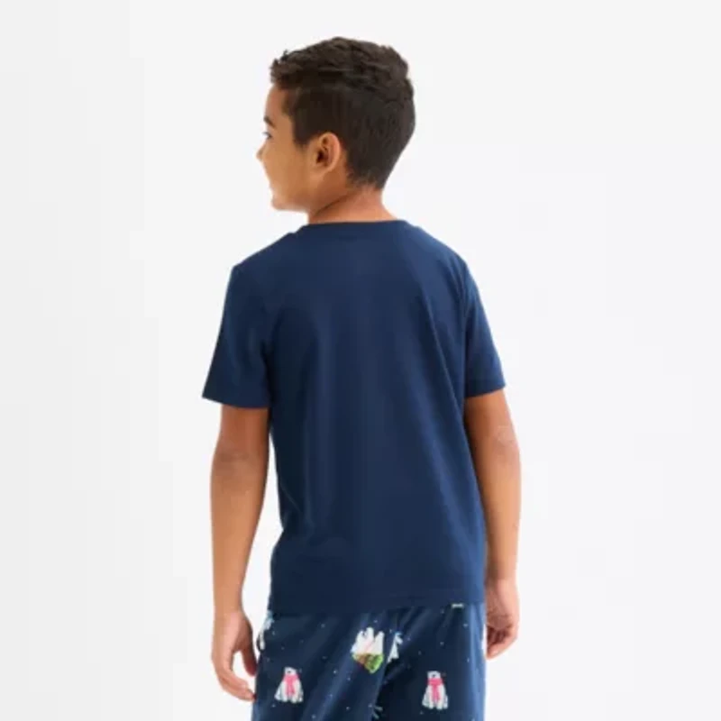 North Pole Trading Co. Big Kid Unisex Crew Neck Short Sleeve Matching Family Pajama Top
