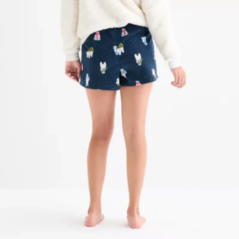North Pole Trading Co. Polar Bear Womens Microfleece Matching Family Pajama Shorts