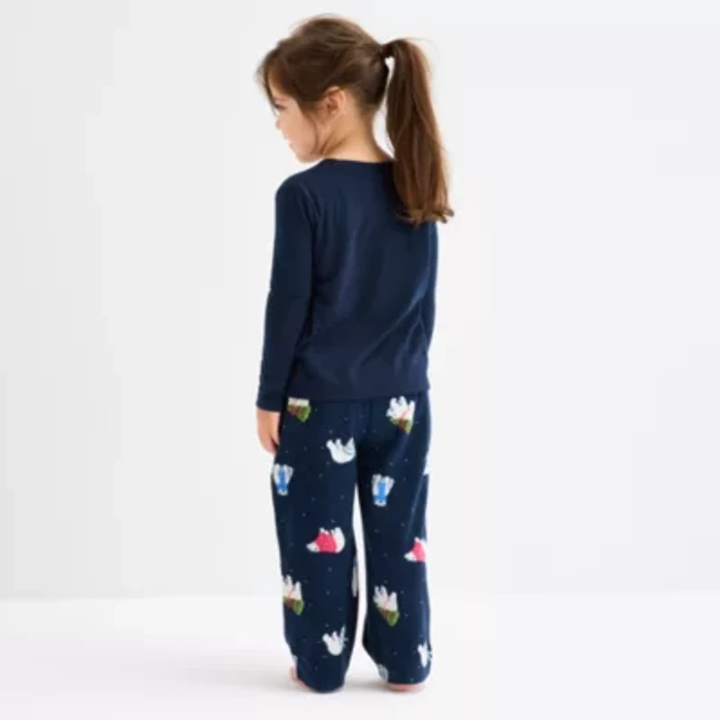 North Pole Trading Co. Polar Bear Toddler Unisex Crew Neck Long Sleeve 2-pc. Matching Family Pajama Sets