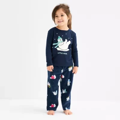 North Pole Trading Co. Polar Bear Toddler Unisex Crew Neck Long Sleeve 2-pc. Matching Family Pajama Sets